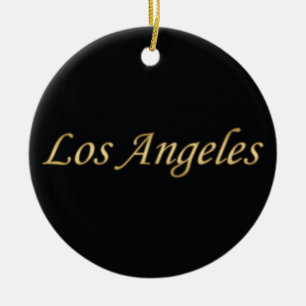 Los Angeles Gold - op zwart Keramisch Ornament