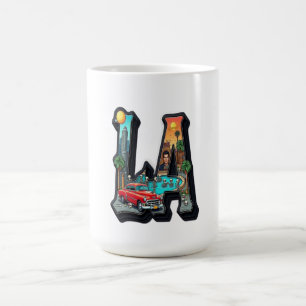 Los Angeles Gotische Retro Auto & Skeletten Design Koffiemok