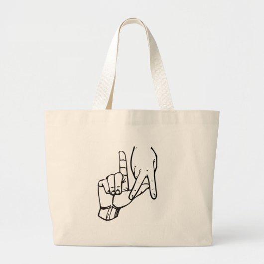 Los Angeles Hand Sign Grote Tote Bag (Voorkant)