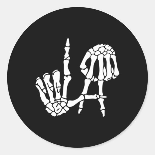 Los Angeles Handteken Skelet Ronde Sticker (Voorkant)