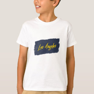 Los Angeles Handwrites Yellow Typography T-Shirt