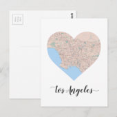 Los Angeles Heart Map Briefkaart (Voorkant / Achterkant)