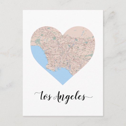 Los Angeles Heart Map Briefkaart (Voorkant)