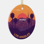  Los Angeles Hollywood zonsondergang Keramisch Ornament (Rechts)