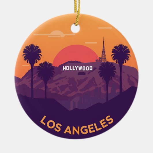  Los Angeles Hollywood zonsondergang Keramisch Ornament (Voorkant)