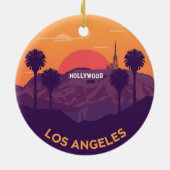  Los Angeles Hollywood zonsondergang Keramisch Ornament (Achterkant)