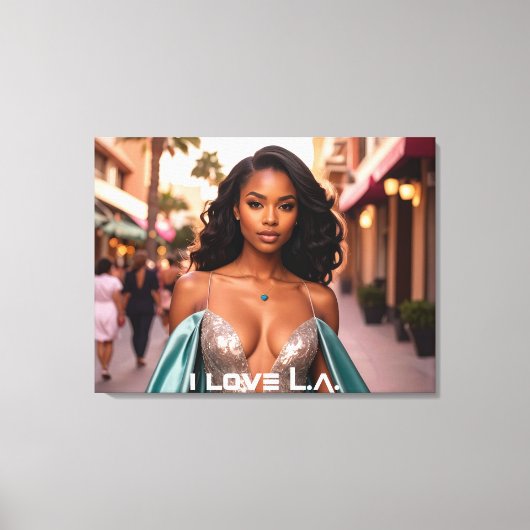 LOS ANGELES - IK HOU VAN L.A. CANVAS AFDRUK (Voorkant)