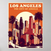 Los Angeles in Sinaasappel, Reizen Poster (Voorkant)