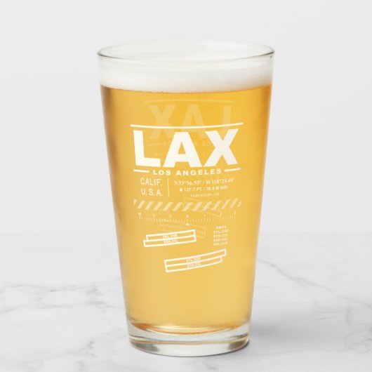 Los Angeles International Airport LAX Glas (Achterkant gevuld)
