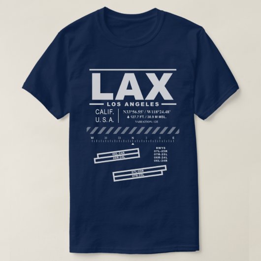 Los Angeles International Airport LAX T-shirt (Design voorkant)