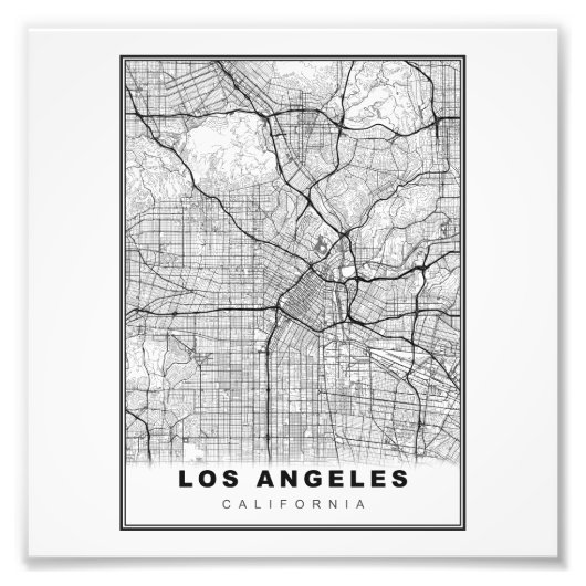Los Angeles Kaart Foto Afdruk (Voorkant)