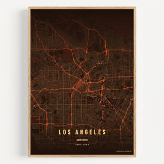 Los Angeles Kaart LA Print Muur Kunst Poster Cadea
