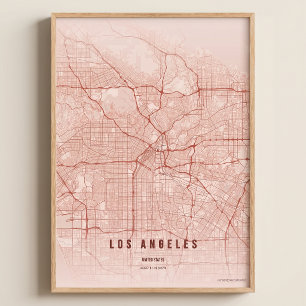 Los Angeles Kaart LA Print Muur Kunst Poster Cadea