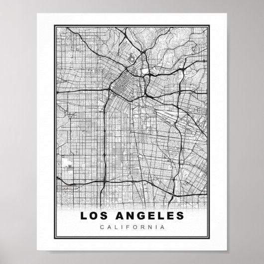 Los Angeles Kaart Poster (Voorkant)