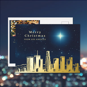 Los Angeles Kerstster Foto Folie Postkaart Feestdagen Briefkaart