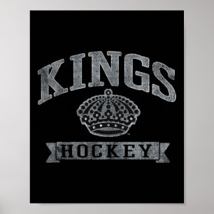 Los Angeles Kings Vintage Hockey Donkere Heather L Poster