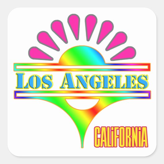 "Los Angeles kleurrijke 1" Sticker (Voorkant)