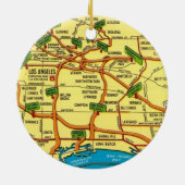 Los Angeles kleurrijke kaart Keramisch Ornament (Achterkant)