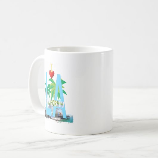 los angeles l ' california city usa america koffiemok (Voorkant links)