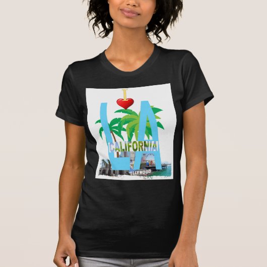 los angeles l ' california city usa america t-shirt (Voorkant)