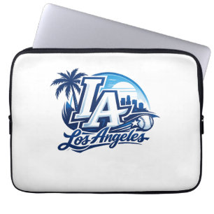 Los Angeles LA Blauw & Wit Stedelijk Logo Laptop Sleeve