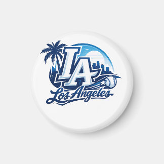 Los Angeles LA Blauw & Wit Stedelijk Logo Magneet