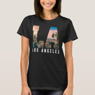 Los Angeles La California Mannen Women Retro Cloth T-shirt