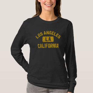 Los Angeles La Gym Stijl Vervuild Amber Print T-shirt
