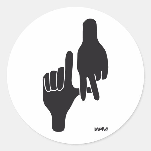 LOS ANGELES LA HAND SIGN RONDE STICKER (Voorkant)