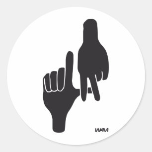 LOS ANGELES LA HAND SIGN RONDE STICKER
