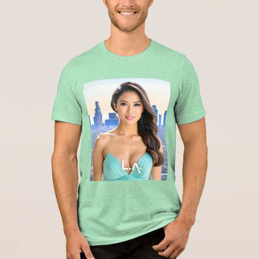 LOS ANGELES - LA - LIEFDE UIT DE VS Tri-Blend SHIRT (Voorkant)