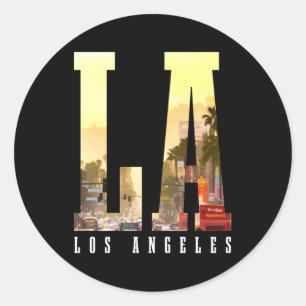Los Angeles La Skyline Californië Ronde Sticker