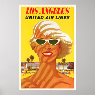 Los Angeles LA USA Amerika Vintage Reisposter Poster