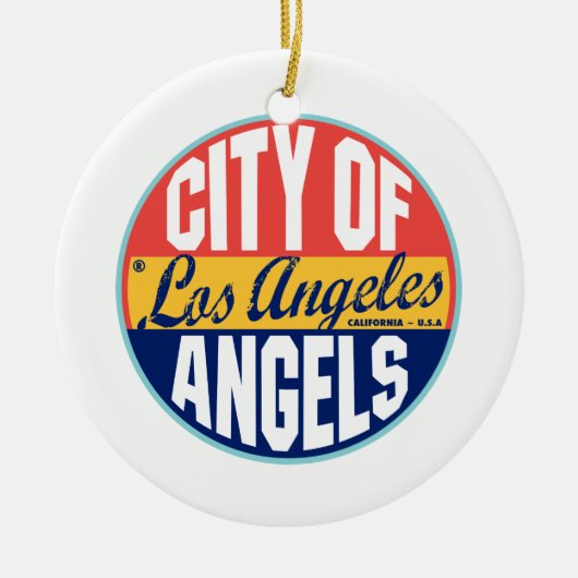 Los Angeles  Label Keramisch Ornament (Voorkant)