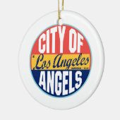 Los Angeles  Label Keramisch Ornament (Links)