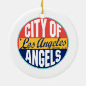 Los Angeles  Label Keramisch Ornament (Achterkant)