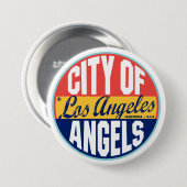 Los Angeles Label Ronde Button 7,6 Cm (Voorkant /achterkant)