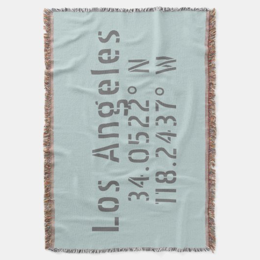 Los Angeles Latitude Longitude Deken (Voorkant Verticaal)
