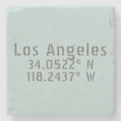 Los Angeles Latitude Longitude Stenen Onderzetter (Voorkant)