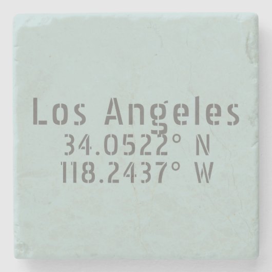 Los Angeles Latitude Longitude Stenen Onderzetter (Voorkant)