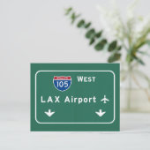 Los Angeles LAX Airport I-105 W Interstate Ca - Briefkaart (Staand voorkant)