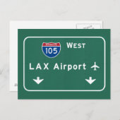 Los Angeles LAX Airport I-105 W Interstate Ca - Briefkaart (Voorkant / Achterkant)