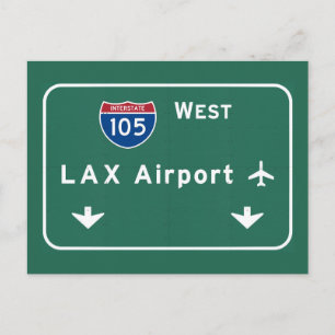 Los Angeles LAX Airport I-105 W Interstate Ca - Briefkaart