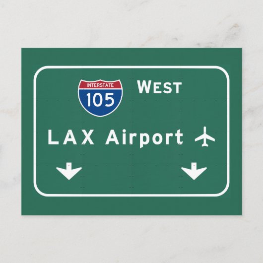Los Angeles LAX Airport I-105 W Interstate Ca - Briefkaart (Voorkant)