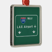 Los Angeles LAX Airport I-105 W Interstate Ca - Metalen Ornament (Rechts)