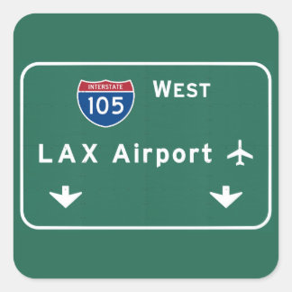 Los Angeles LAX Airport I-105 W Interstate Ca - Vierkante Sticker
