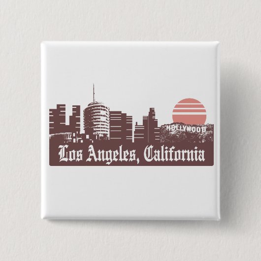 Los Angeles Linesky Vierkante Button 5,1 Cm (Voorkant)