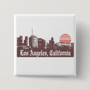 Los Angeles Linesky Vierkante Button 5,1 Cm