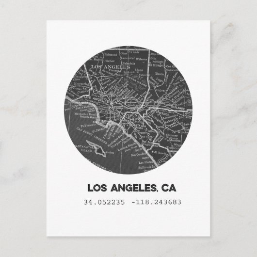 Los Angeles Map Briefkaart (Voorkant)
