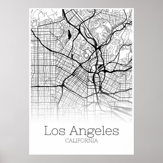 Los Angeles Map - California CA - City Map Poster (Voorkant)